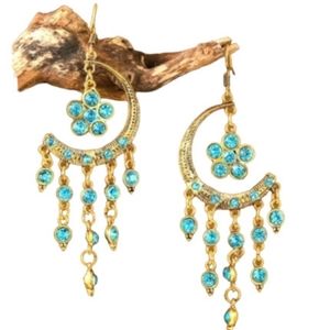 🎀Boho/Ethnic Crescent 🌙 Moon Tassel Earrings